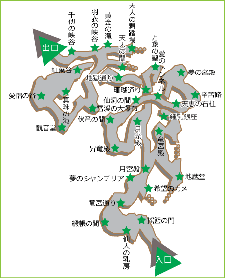 郡上八幡美山鍾乳洞洞内図