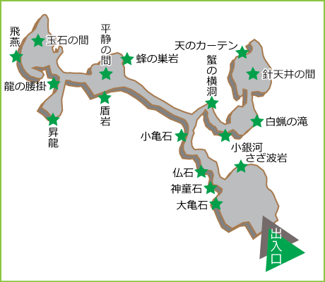 戸津井鍾乳洞洞内図