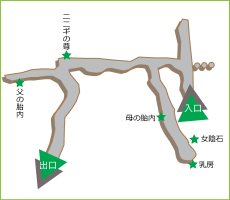 船津胎内樹型洞内図