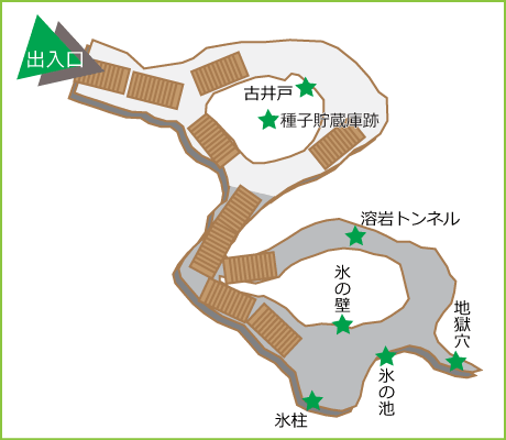 鳴沢氷穴洞内図