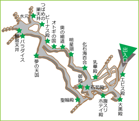 大岳鍾乳洞洞内図