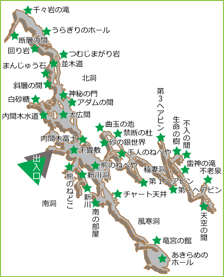 内間木洞洞内図